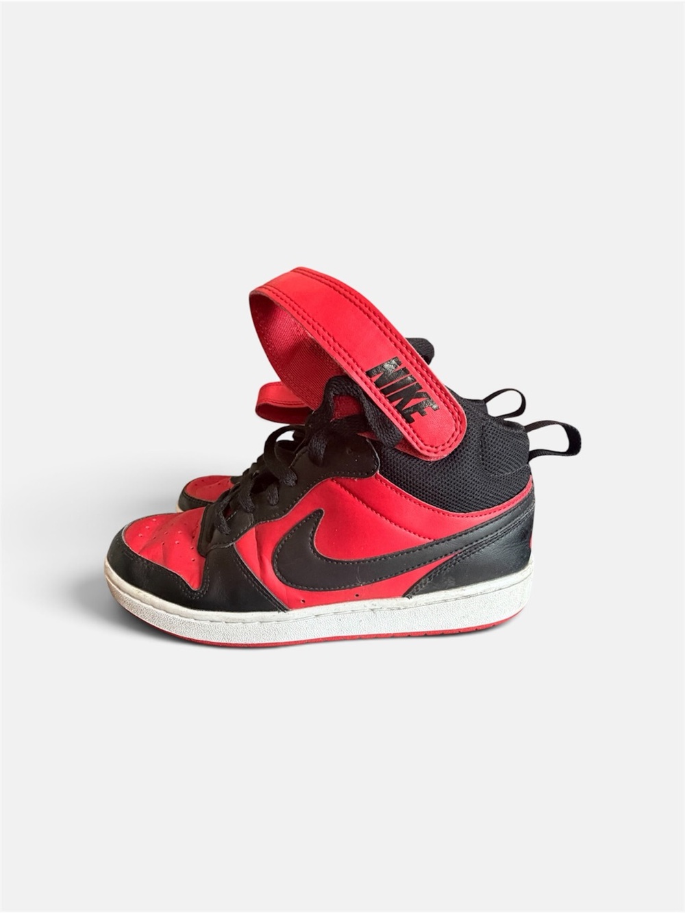 Nike Kids High-Top Sneaker in Red and Black